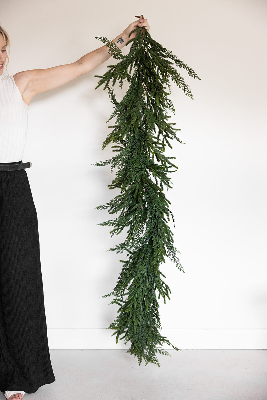 Real-Touch Faux Cypress Mixed Garland - 8ft