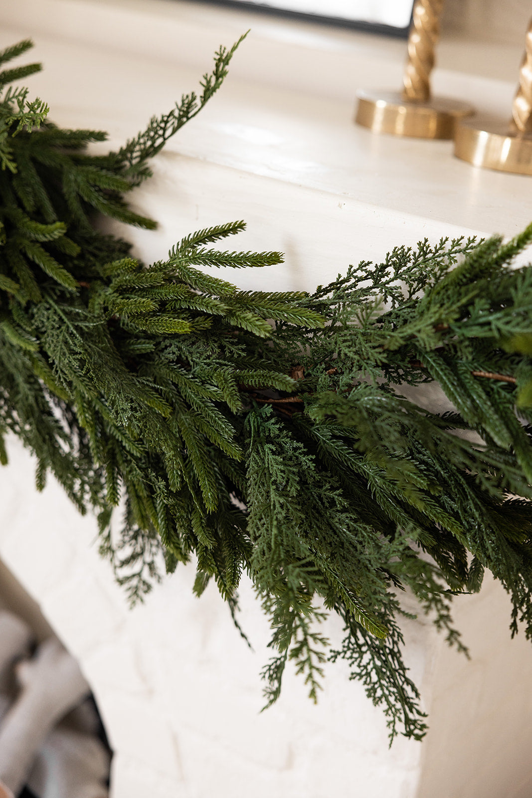 Real-Touch Faux Cypress Mixed Garland - 8ft