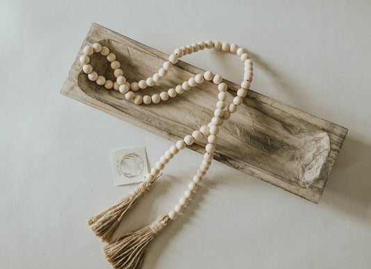 Natural Wood Bead Garland