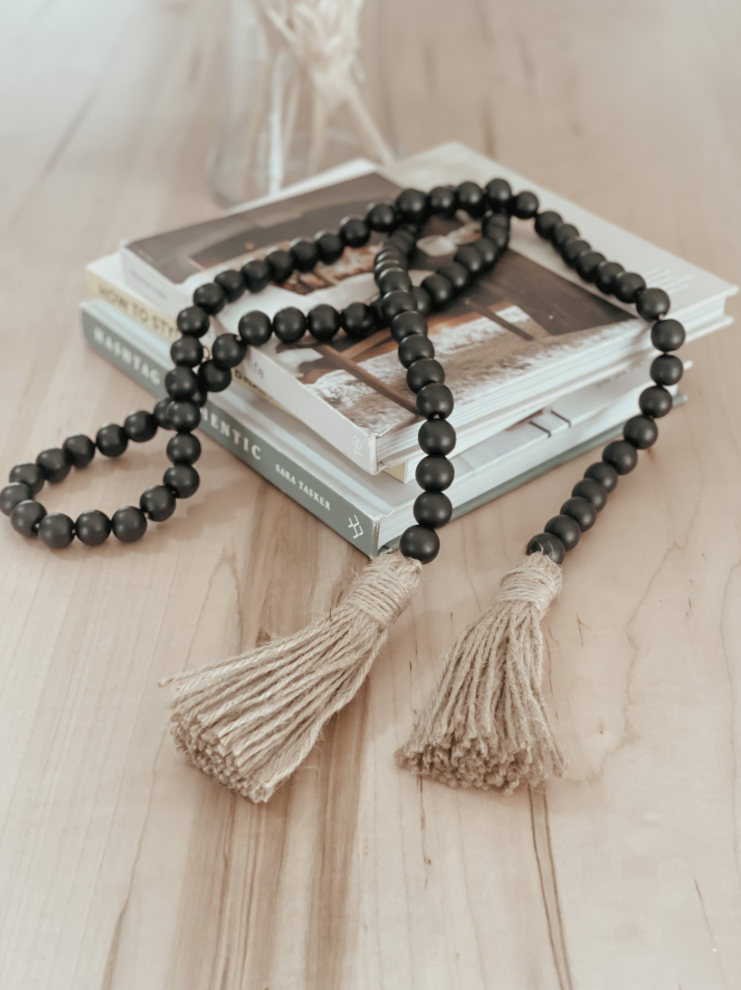 Black Wood Bead Garland