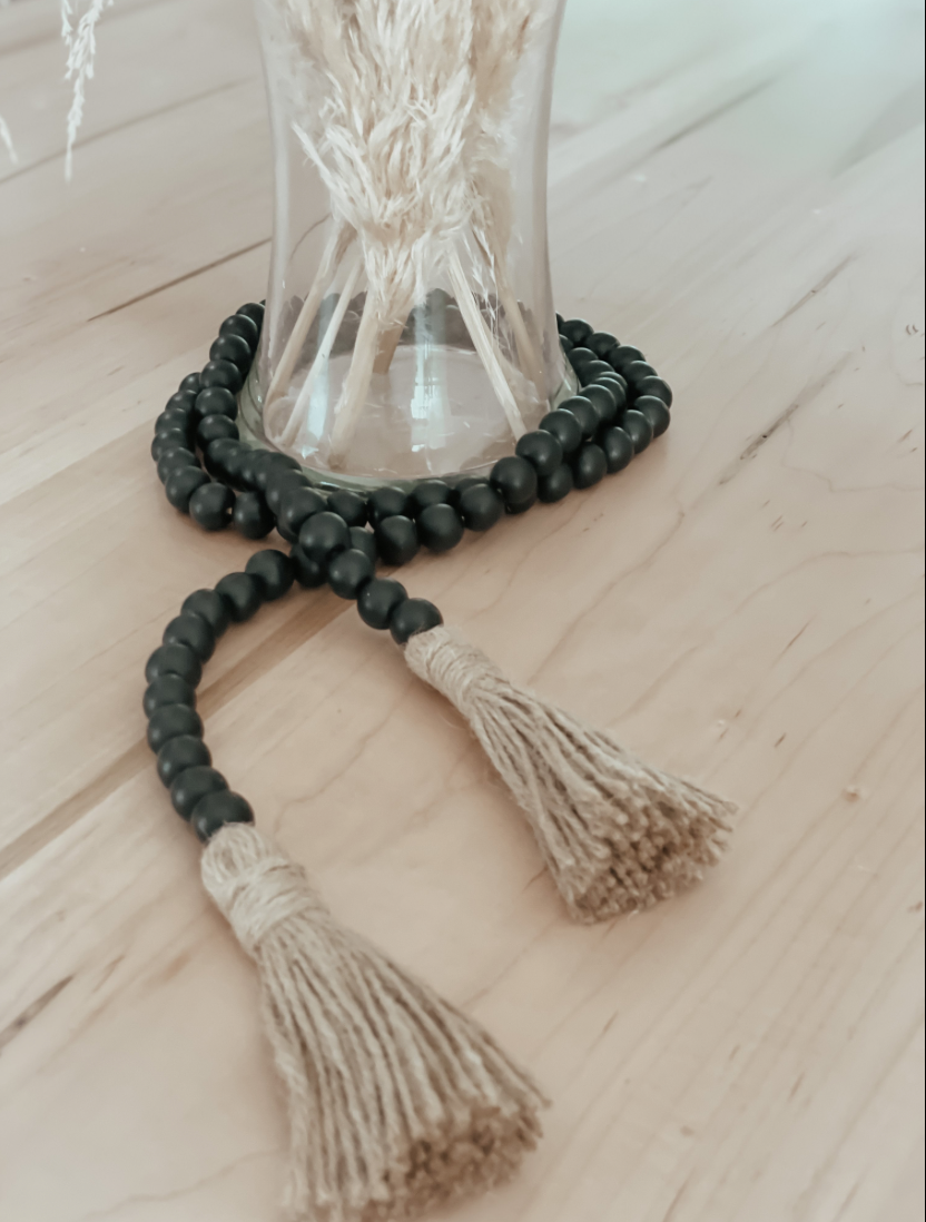 Black Wood Bead Garland