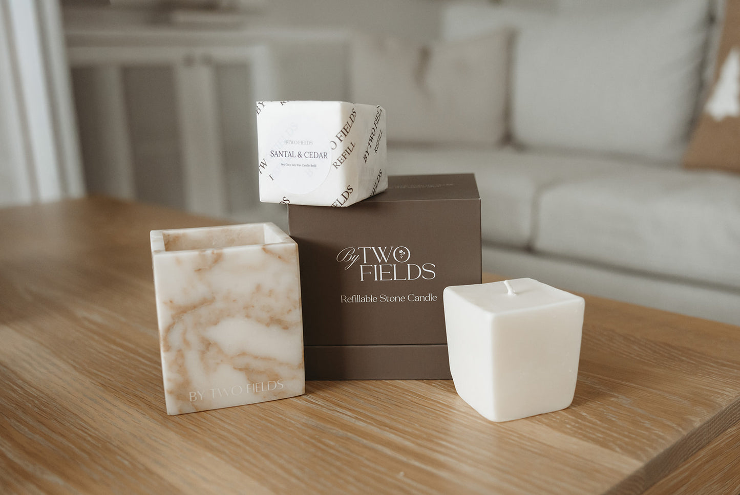 The Refillable Candle System -Light Calacatta