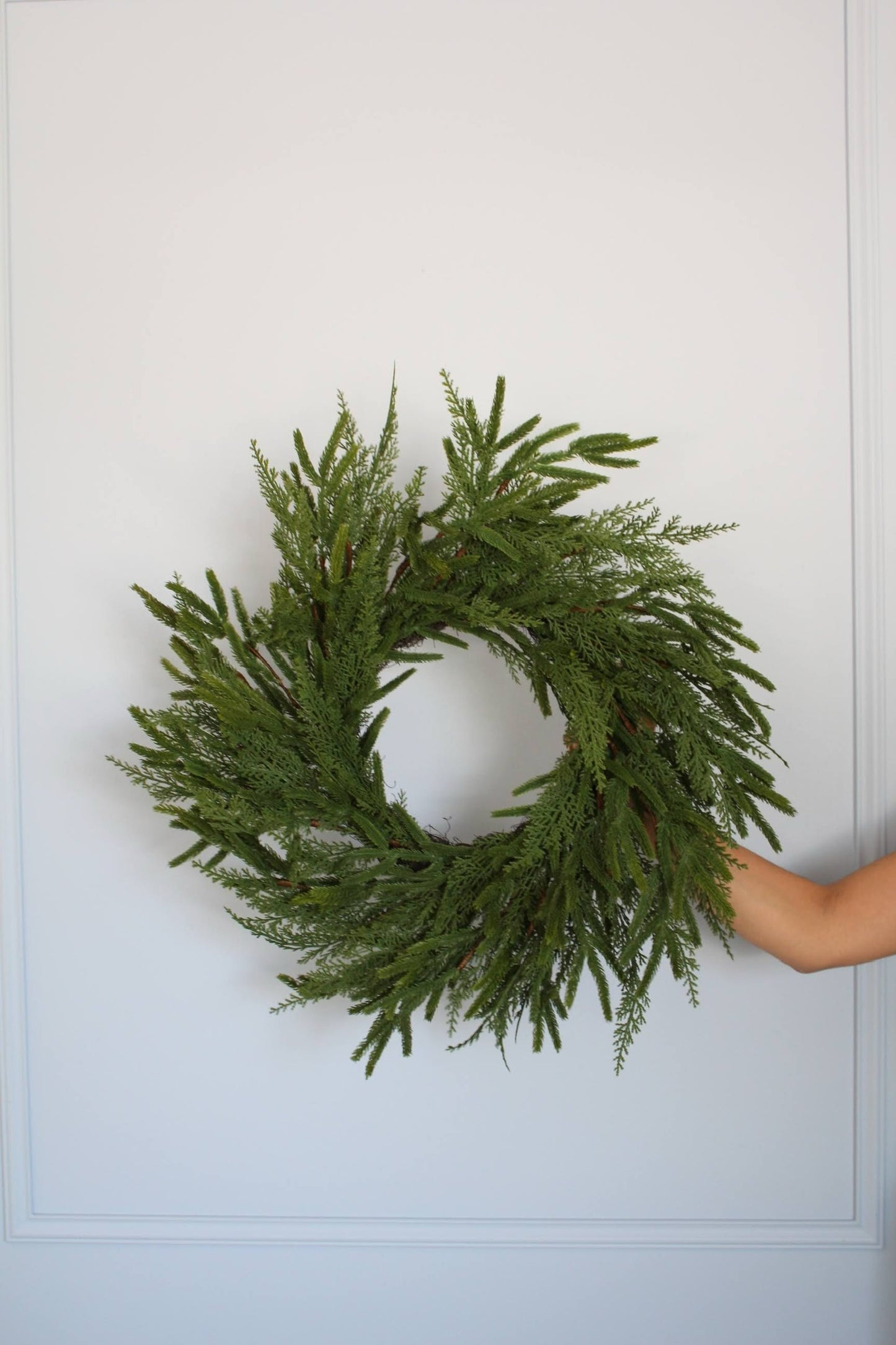 Real-Touch Faux Cypress Mixed Wreath - PRE-ORDER