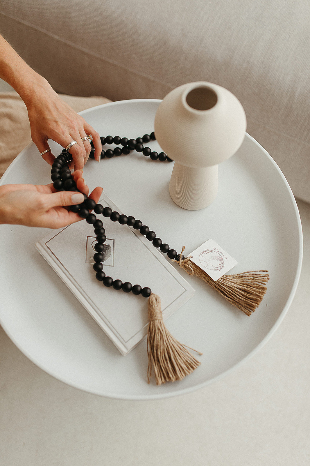 Black Wood Bead Garland