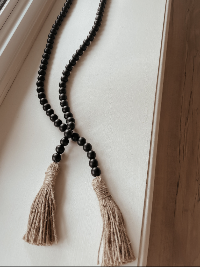 Black Wood Bead Garland